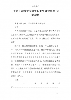 土木工程专业大学生职业生涯规划书-计划规划.docx